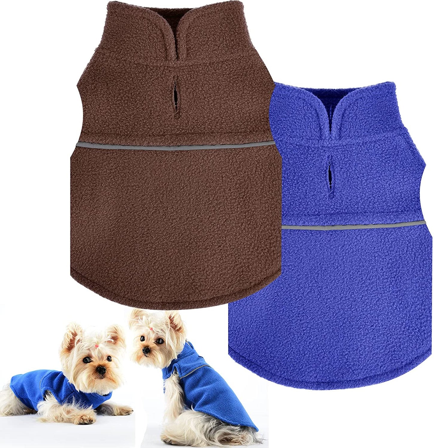 2 Pieces Valentine'S Day Chihuahua Sweater, Plaid Dog Sweaters for Small Dogs, XS Dog Clothes Winter Warm Tiny Dog Outfits for Teacup Yorkie Puppies Extra Small Breed Costume (X-Small) Animals & Pet Supplies > Pet Supplies > Dog Supplies > Dog Apparel Sebaoyu blue,brown Medium 