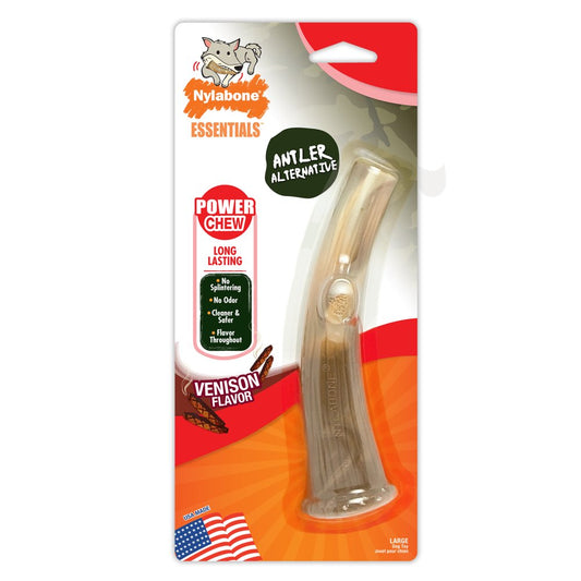 Nylabone Antler Alternative Power Chew Dog Toy Vension Flavor Large/Giant - up to 50 Lbs.