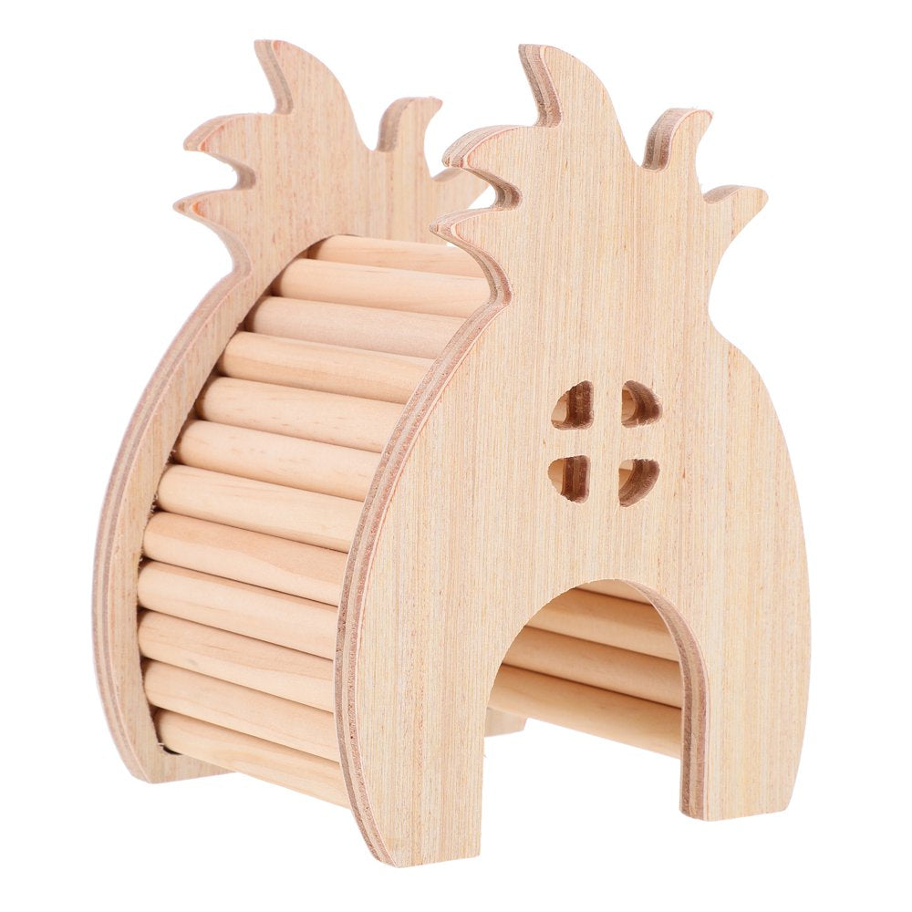 Etereauty Hamster Hideout Hut House Small Animal Wooden Cage Pet Wood Habitat Cave Mini Hideaway Bath Bridge Critter Bed Nest Animals & Pet Supplies > Pet Supplies > Small Animal Supplies > Small Animal Habitats & Cages ETEREAUTY   