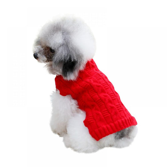 Stibadium Pet Dog Sweaters Winter Warm Puppy Clothes Knitted Sweater Outfit Apparel for Small Medium Unisex Doggie Animals & Pet Supplies > Pet Supplies > Dog Supplies > Dog Apparel Stibadium XS Red 