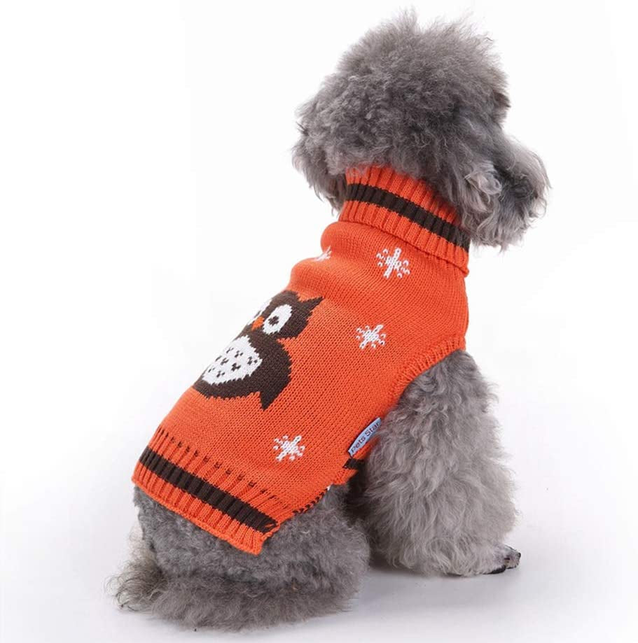 NACOCO Pet Clothes the Owl Sweater the Cat Dog Sweater Christmas Pet Jacket Dog Apparel (Orange, L) Animals & Pet Supplies > Pet Supplies > Dog Supplies > Dog Apparel NACOCO   