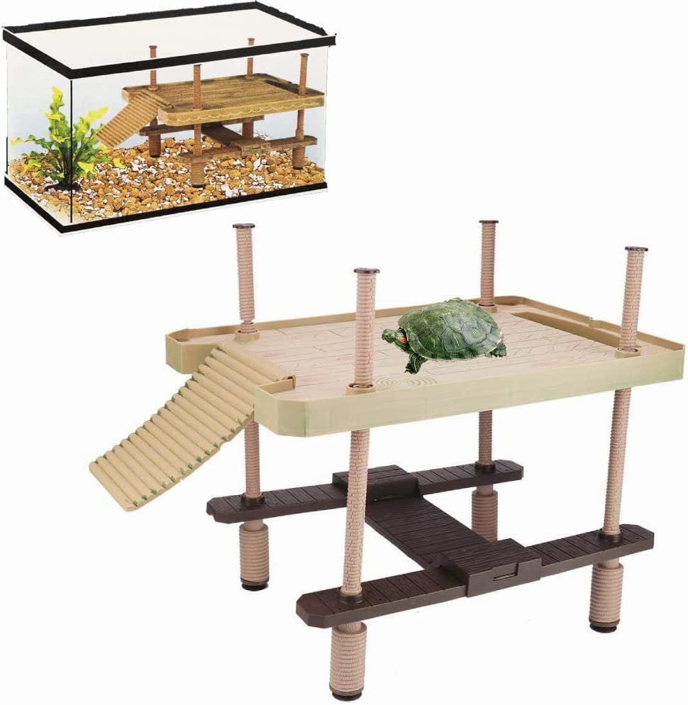 Nisorpa Turtle Float Basking Platform Reptile Frog Climbing Habitat Island Amphibians Sunbathe with Ramp Ladder Gift Animals & Pet Supplies > Pet Supplies > Small Animal Supplies > Small Animal Habitat Accessories Nisorpa   