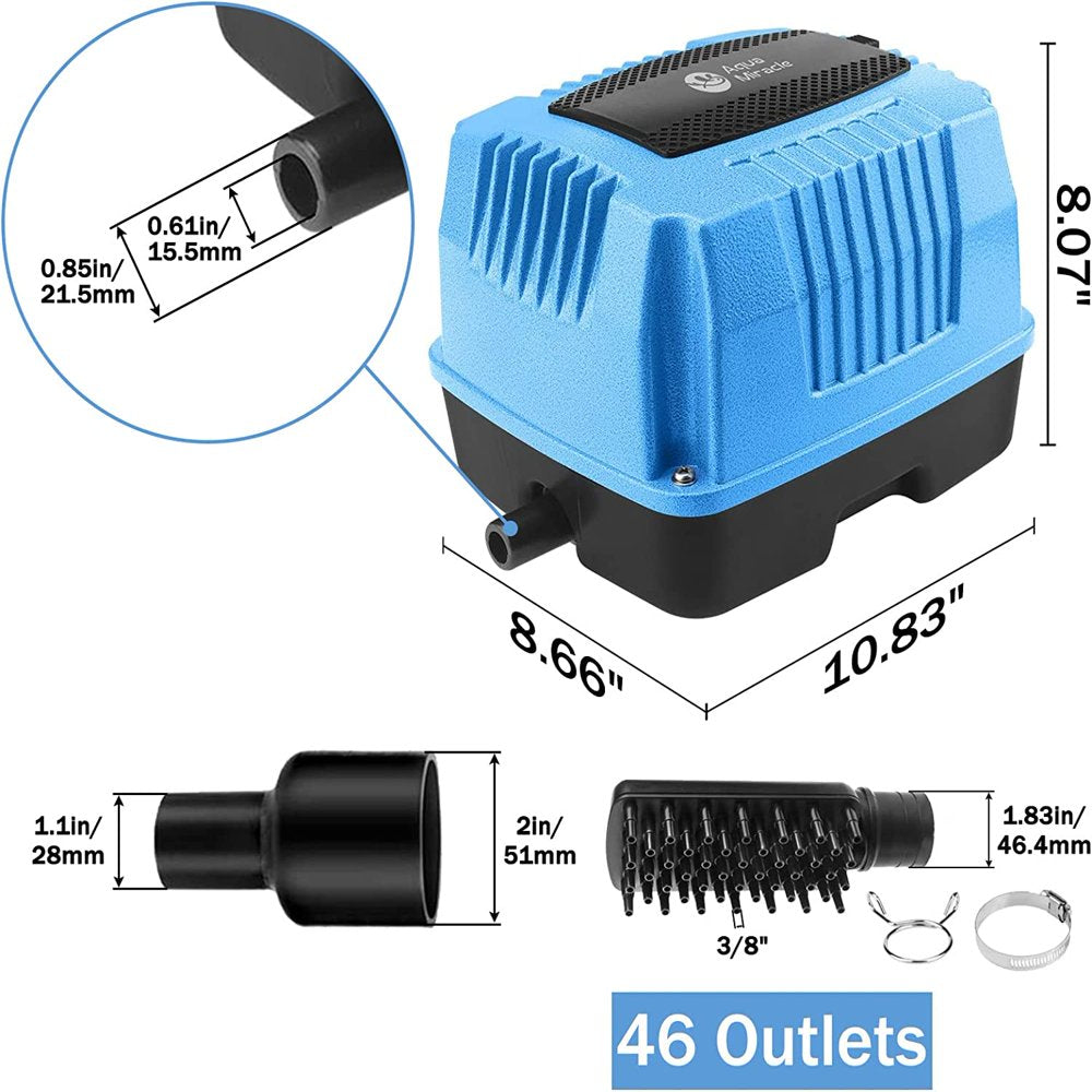 Linear Air Pump AP40 AP80 AP160 for Pond Aeration, Septic Air Pump, Hydroponic Air Pump, Pond Air Pump, 635/1350/2550GPH, for Pond, Waste Treatment, Aquarium, Fish Farm, Seafood Restaurant Animals & Pet Supplies > Pet Supplies > Fish Supplies > Aquarium & Pond Tubing MAXZER   