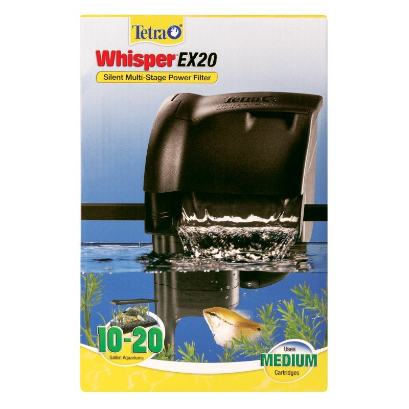 Tetra Whisper EX 20 Filter for 10 to 20 Gallon Aquariums, Silent Multi-Stage Filtration