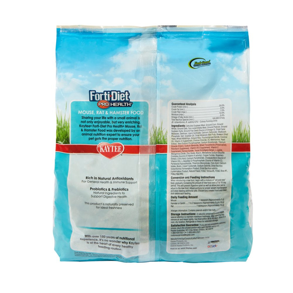 Kaytee Pro Health Mouse, Rat, and Hamster Food 5 Lb Animals & Pet Supplies > Pet Supplies > Small Animal Supplies > Small Animal Food Central Garden and Pet   
