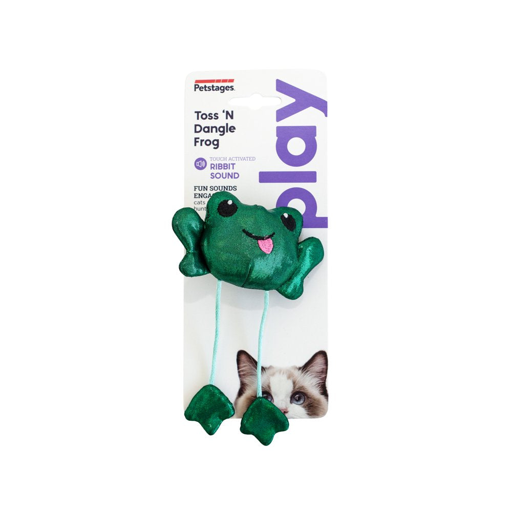 Petstages Toss 'N Dangle Frog Catnip Cat Toy, Green, One-Size Animals & Pet Supplies > Pet Supplies > Cat Supplies > Cat Toys Petstages   