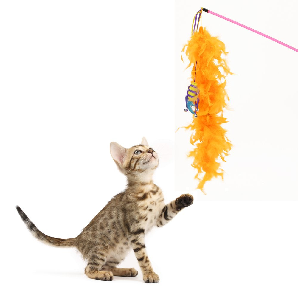 Kitty City Summertime Feather Cat Toy Wand, Size Large Animals & Pet Supplies > Pet Supplies > Cat Supplies > Cat Toys Sport Pet   