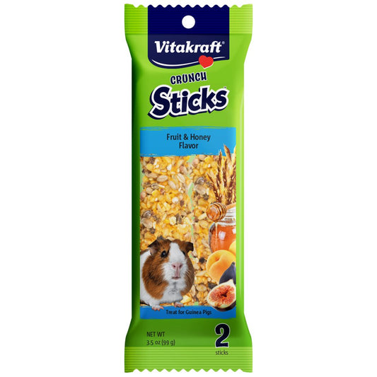 Vitakraft Crunch Sticks Guinea Pig Chewable Treats - Fruit and Honey - Supports Healthy Teeth