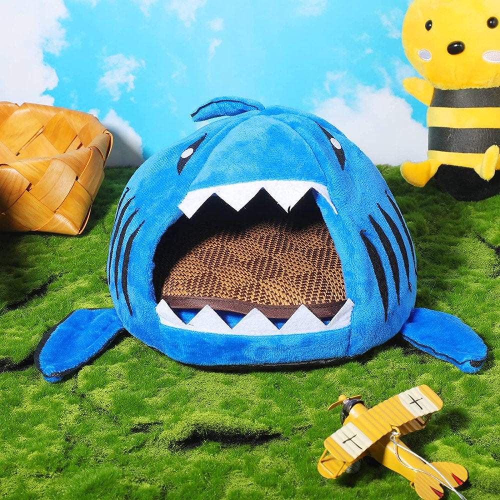 Shark Guinea Pig Bed Warm Hamster Nest House Pet Warm Hideout Cage Habitat with Small Animal Sleeping Mat Cushions for Dutch Pig Hamster Hedgehog Rat Chinchilla (Navy Blue) Animals & Pet Supplies > Pet Supplies > Small Animal Supplies > Small Animal Habitats & Cages YSSBL   