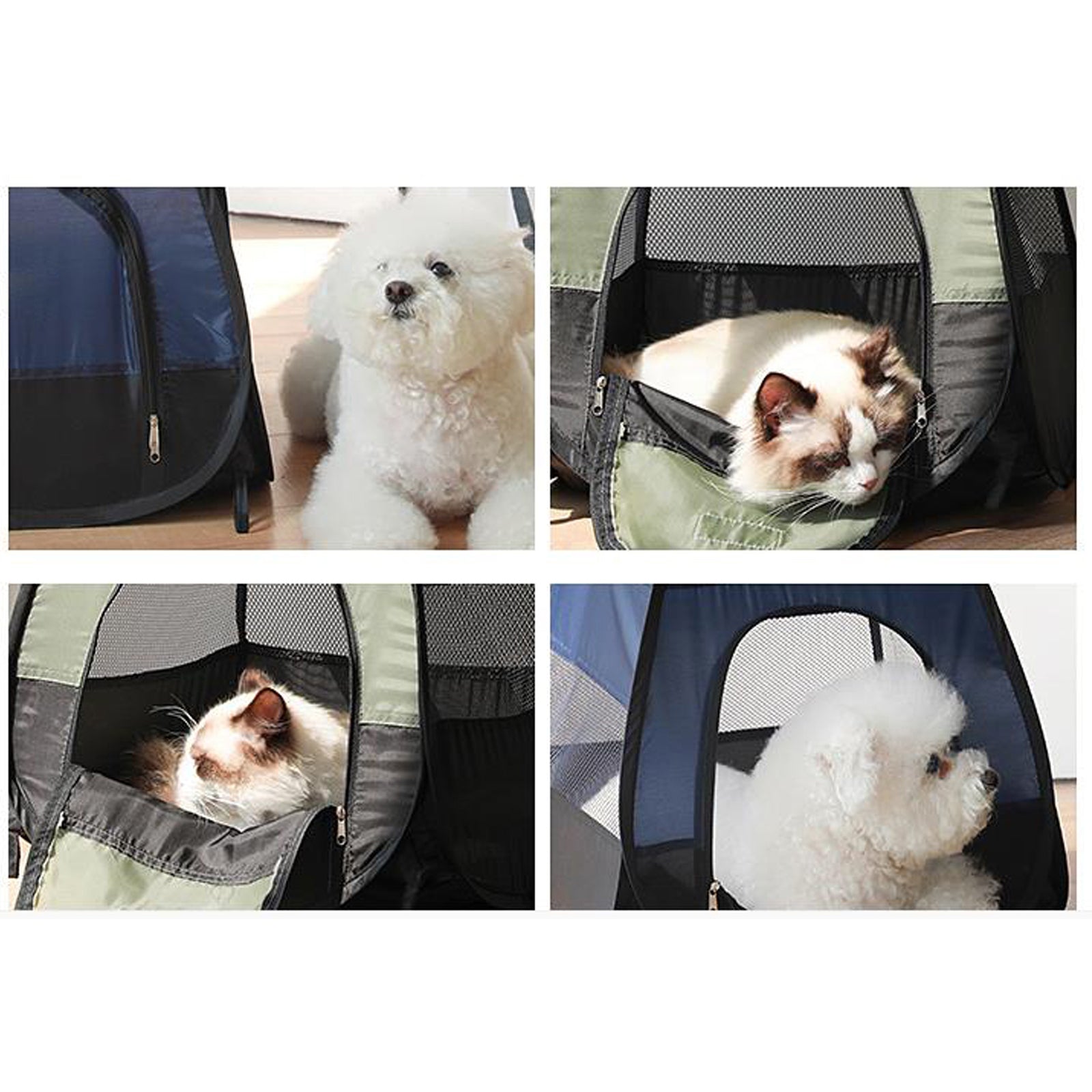 Sugeryy Yard Fence Pet Cage Removable Breathable Outdoor Folding Mesh Dog Tent