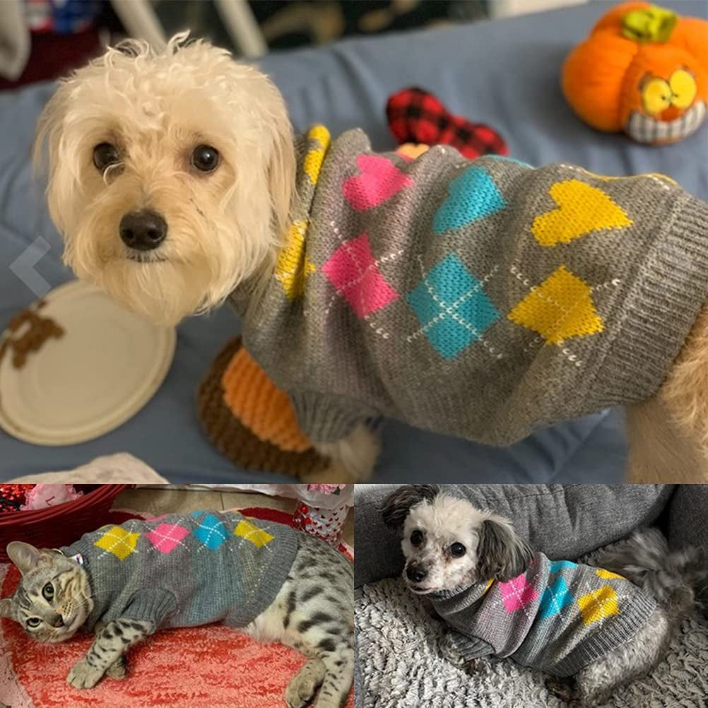 Medium Dog Argyle Sweater Cute Winter Pets Clothes Animals & Pet Supplies > Pet Supplies > Dog Supplies > Dog Apparel BBPET   