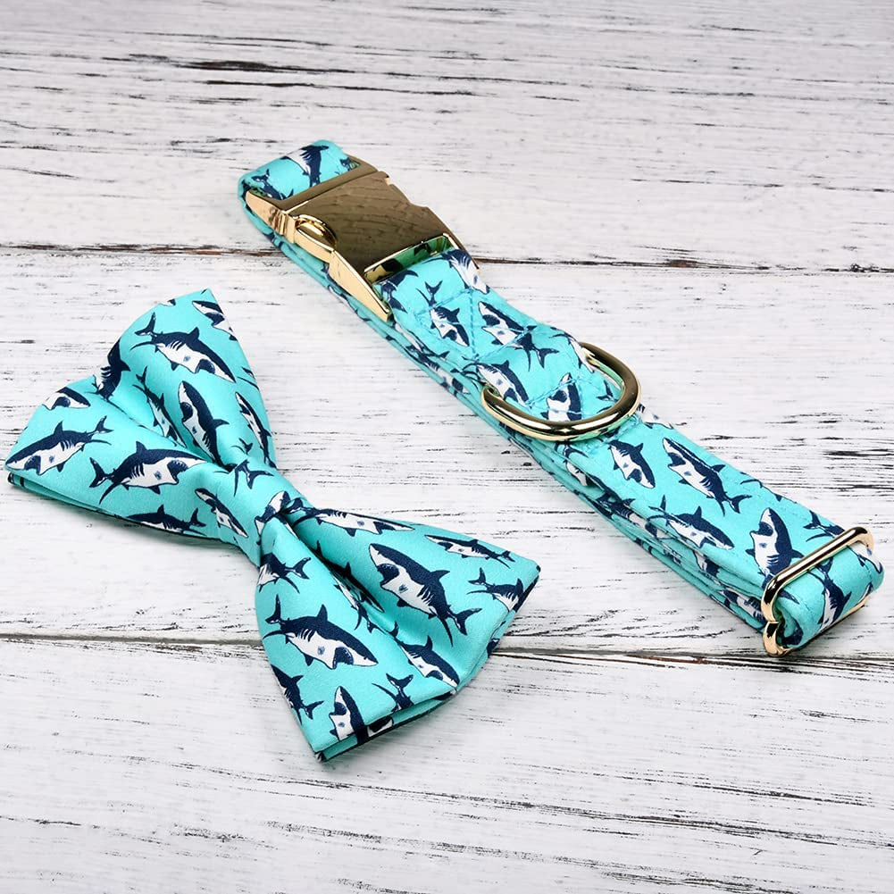 Shark Dog Bow Tie Dog Collar,Detachable Bowtie Accessory, Adjustable Collar for Small Medium Large Dogs Animals & Pet Supplies > Pet Supplies > Dog Supplies > Dog Apparel Watermelon Pet   