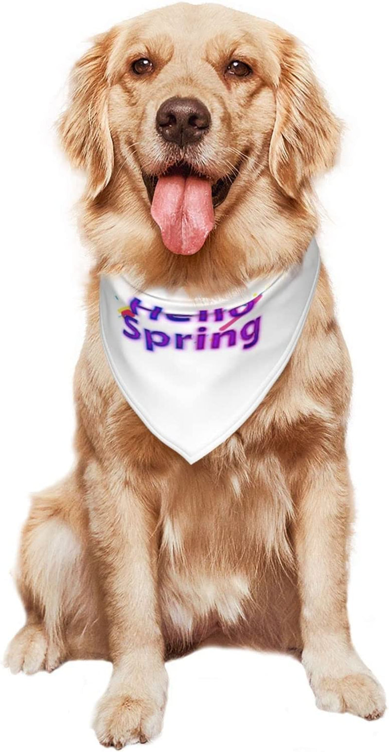 Blue Hello Spring Purple Pet Dog and Cat Decorative Triangle Scarf,Dog Bandana,Breathable and Stain Resistant. Animals & Pet Supplies > Pet Supplies > Dog Supplies > Dog Apparel ZALTAS   