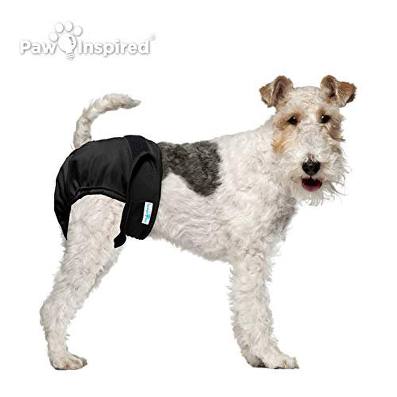 Paw Inspired Washable Dog Diapers | Reusable Dog Diapers | Washable Female Dog Diapers | Cloth Dog Diapers for Dogs in Heat, or Dog Incontinence Diapers (Medium (3 Ct.), Black (Black Lining)) Animals & Pet Supplies > Pet Supplies > Dog Supplies > Dog Diaper Pads & Liners PAW INSPIRED   