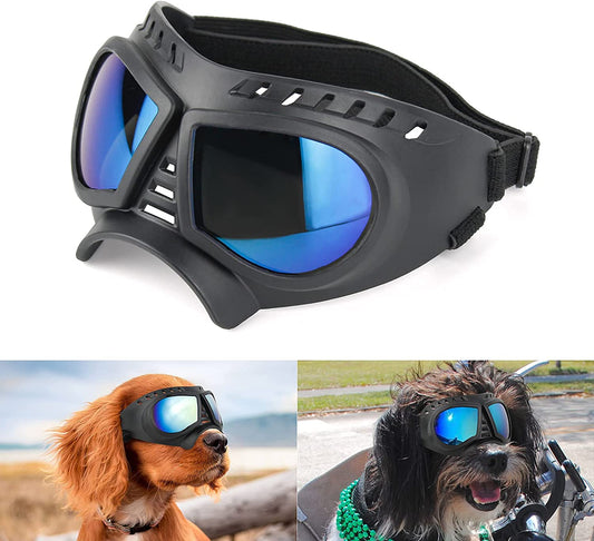 Namsan Dog Goggles Small Breed Anti-Uv Doggy Sunglasses for Small-Medium Dogs Windproof Anti-Dust Antifog Soft Pet Dog Glasses for Long Snout Dogs Eyes Protection, Blue Lens Animals & Pet Supplies > Pet Supplies > Dog Supplies > Dog Apparel Namsan (Small)Blue Lens  