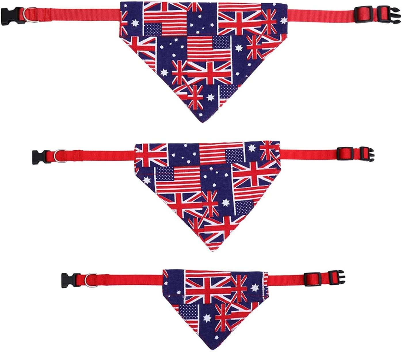 Dog Bandanas Dog Scarf Kerchief Dog Bibs Washable Independence Day Pet Bandana 1 PC USA UK Dog Bandanas Reversible Dog Bandanas Triangle Bibs Scarf for 4Th of Adjustable for Small to Large (Red, L) Animals & Pet Supplies > Pet Supplies > Dog Supplies > Dog Apparel Generic   