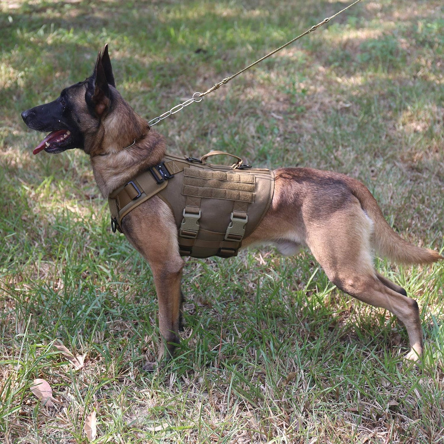 ICEFANG Tactical Dog Operation Harness with 6X Buckle,Dog Molle Vest with Handle,3/4 Body Coverage,Hook and Loop Panel for ID Patch,No Pulling Front Clip (L (28"-35" Girth), Coyote Brown) Animals & Pet Supplies > Pet Supplies > Dog Supplies > Dog Apparel frostwolf   