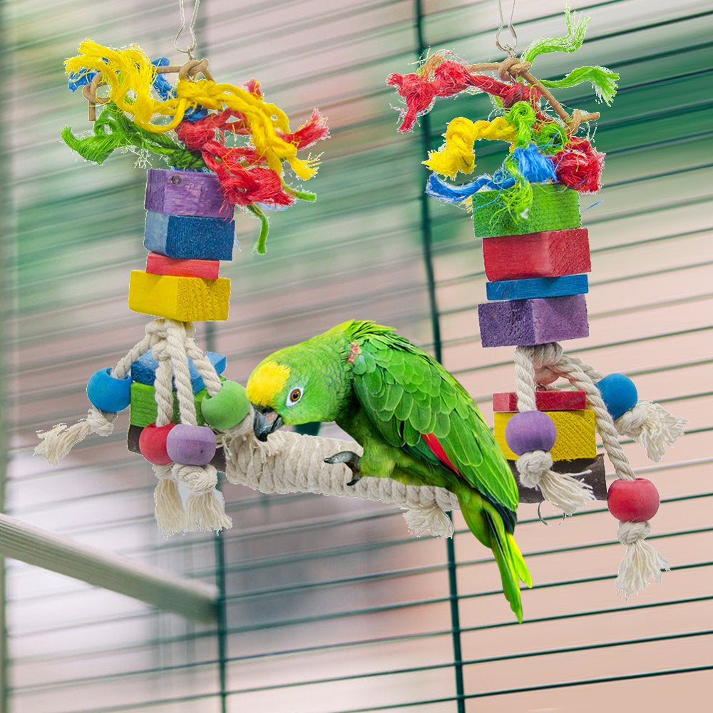 Standing Stand Bird Toy Bird Chewing Swing Toy Stand Hanging Bird Perch Toys for Cockatiel Parrot Animals & Pet Supplies > Pet Supplies > Bird Supplies > Bird Toys Atralife   