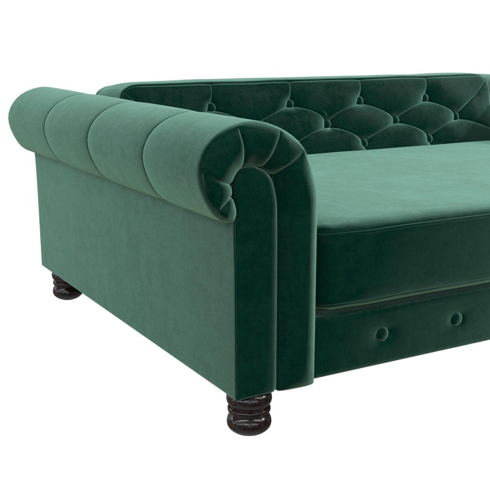 Ollie & Hutch Felix Pet Sofa, Large Size Pet Bed for Dog or Cat, Green Velvet Animals & Pet Supplies > Pet Supplies > Cat Supplies > Cat Beds Dorel Home Products   