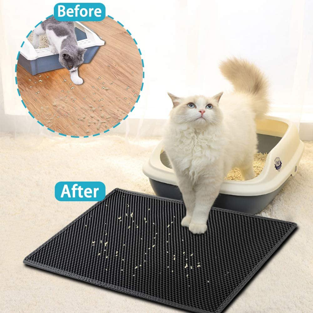 Pet Cat Litter Mat Waterproof Double Layer Kitten Litter Trapping Pet Litter Box Mat Clean Pad Products for Cats Accessories