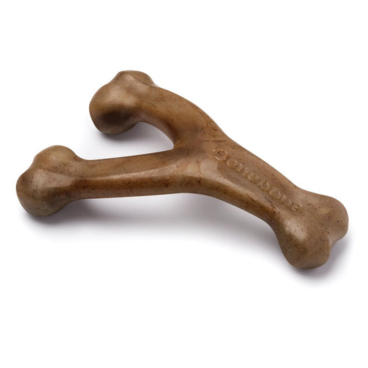 Benebone Real Bacon Durable Wishbone Dog Chew Toy, Medium