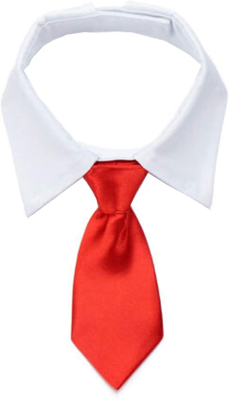 Dog Leash Accessories Bow Necktie White Collar Formal Tie Ties Accessories Tuxedo Pet Adjustable Pet Supplies Animals & Pet Supplies > Pet Supplies > Dog Supplies > Dog Apparel HonpraD Red Small 