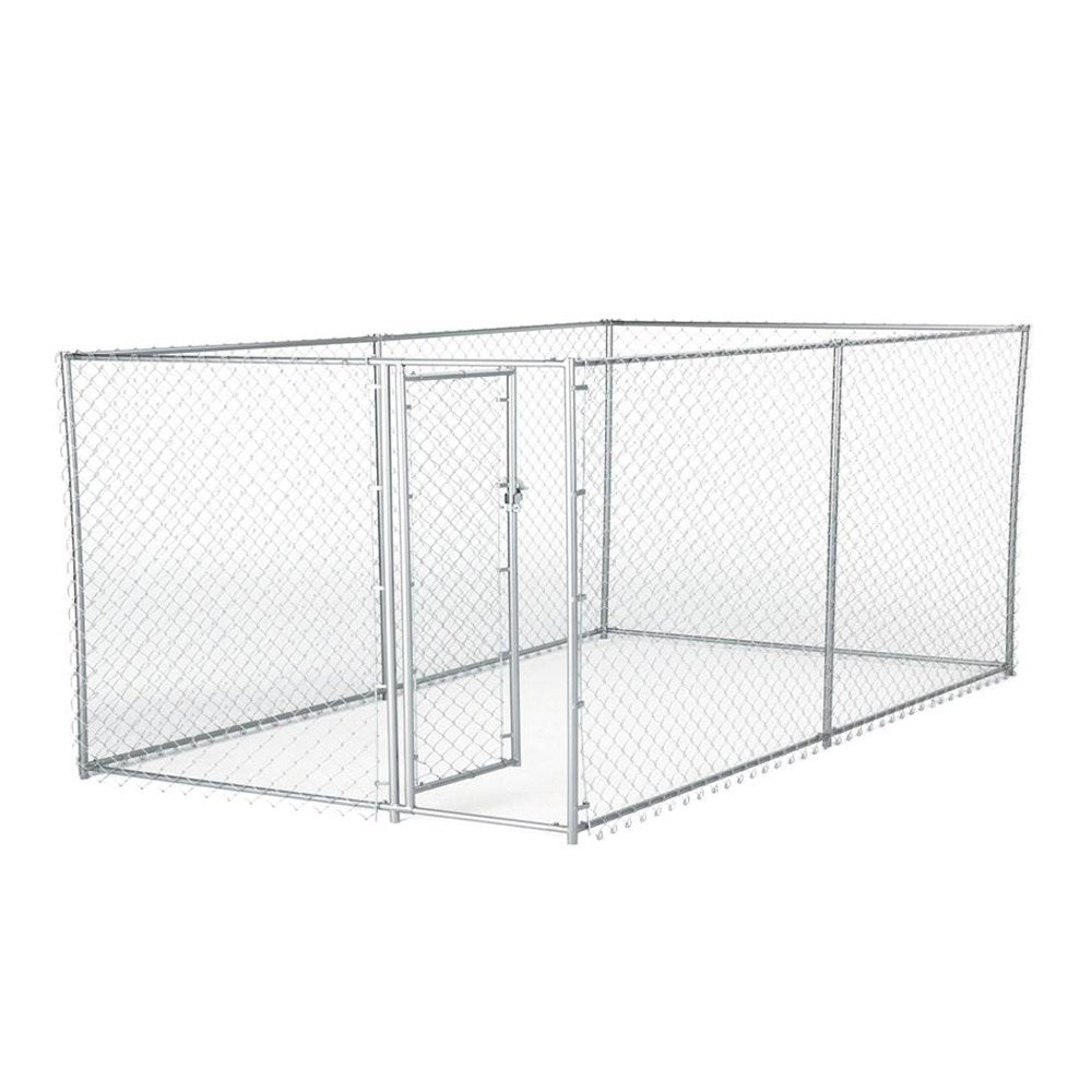 Lucky Dog Single-Door Chain Link Heavy Duty Outdoor Dog Kennel, Silver, 10'L X 5'W X 4'H, 2 Pack Animals & Pet Supplies > Pet Supplies > Dog Supplies > Dog Kennels & Runs Lucky Dog   