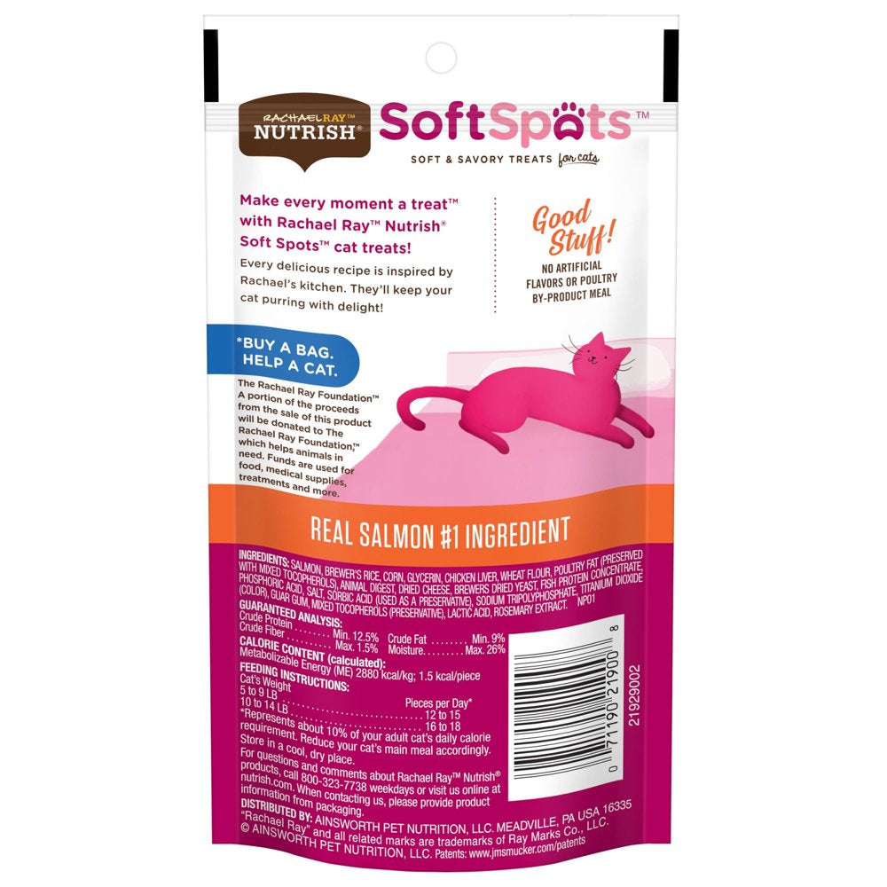 Rachael Ray Nutrish Soft Spots Cat Treats, Salmon, 2.5 Ounce Bag Animals & Pet Supplies > Pet Supplies > Cat Supplies > Cat Treats The J.M. Smucker Company   