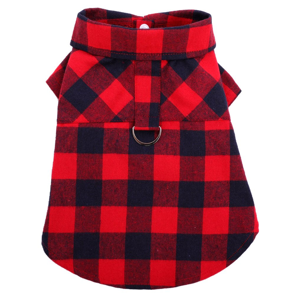 IDOMIK Dog Shirt Pet Plaid Shirts Breathable Pet Puppy T-Shirt Outfit Dog Clothes for Small Medium Dogs Cats Dog Pajamas Spring Summer Adorable Pet Clothes Animals & Pet Supplies > Pet Supplies > Dog Supplies > Dog Apparel IDOMIK   