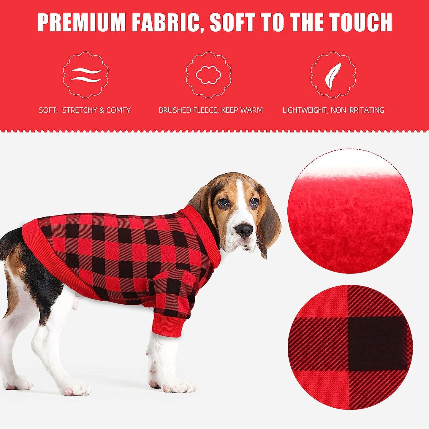 Dog Fleece Sweater for Small Dogs Buffalo Plaid Dog Clothes Soft Thickening Warm Small Dog Sweater Puppy Clothes for Small Dogs Girl & Boy(Xs) Animals & Pet Supplies > Pet Supplies > Dog Supplies > Dog Apparel Jamktepat   