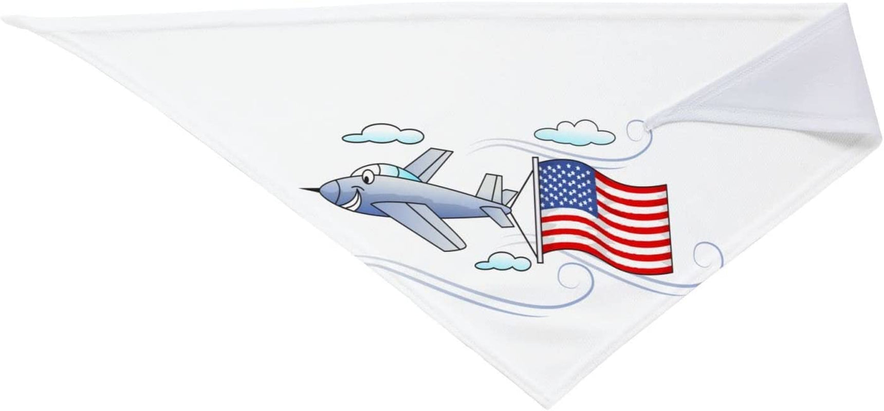 Cartoon Airplane Carrying a Flag Pet Dog and Cat Decorative Triangle Scarf,Dog Bandana,Breathable and Stain Resistant. Animals & Pet Supplies > Pet Supplies > Dog Supplies > Dog Apparel ZALTAS   