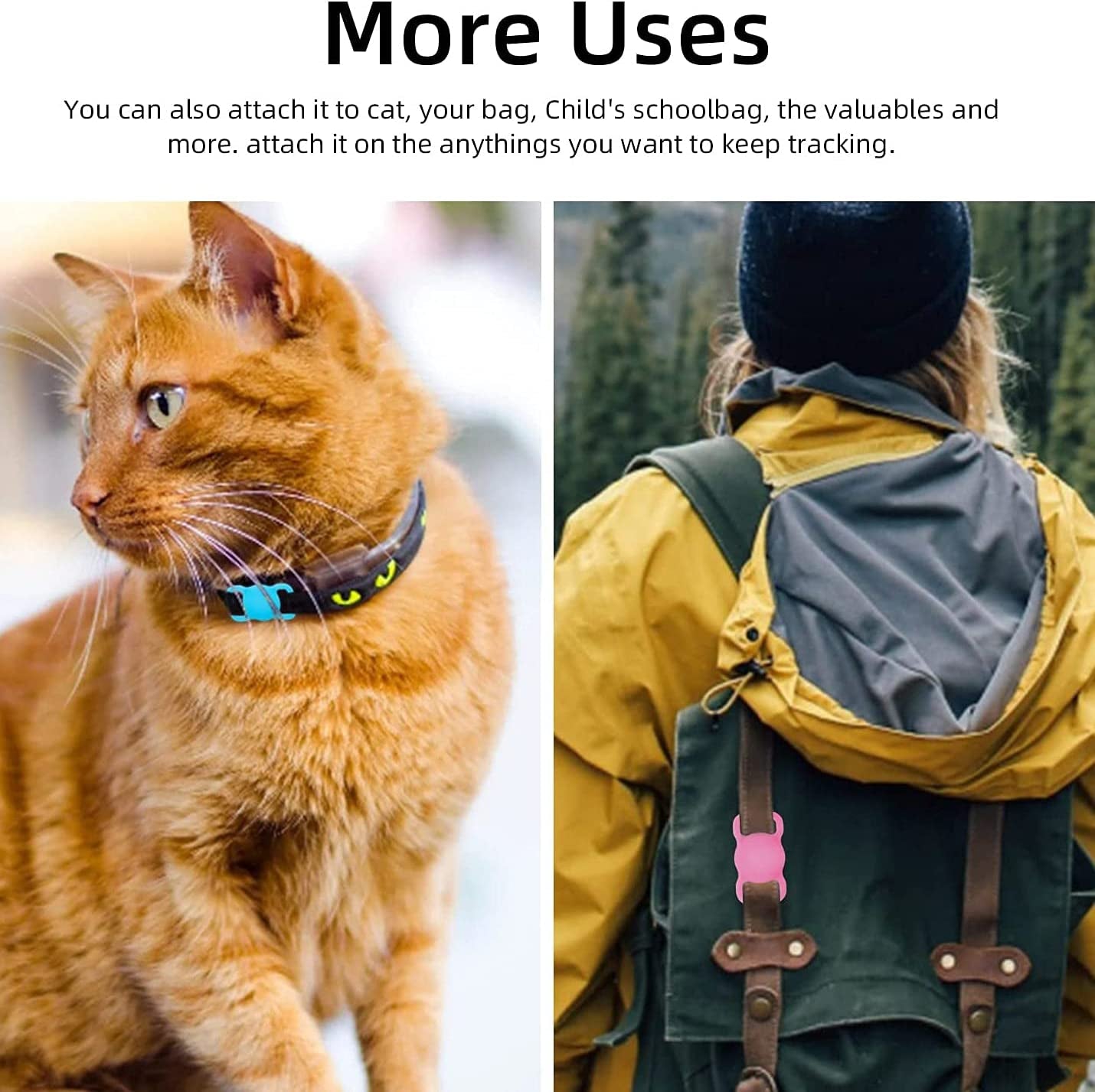 Lot de 4 coques compatibles avec Air Tag, support de collier de suivi GPS  pour chien et chat avec boucle AirTag, accessoires pour chien et chat