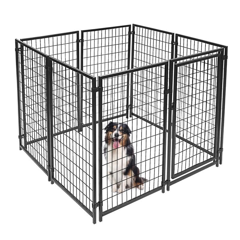 AFANQI Black Dog Playpen with Fixed Ceiling Cover, 48" X 50" X 54" Dog Fence, Exercise Pen for Large/Medium/Small Dogs and Cats, Pet Puppy Playpen for RV, Camping, Yard