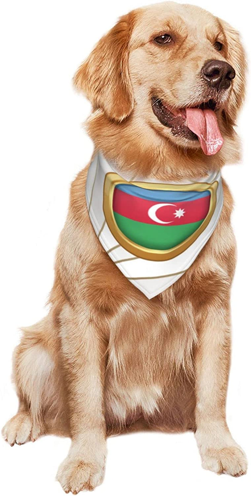 Golden Disc Azerbaijan Flag Pet Dog and Cat Decorative Triangle Scarf,Dog Bandana,Breathable and Stain Resistant. Animals & Pet Supplies > Pet Supplies > Dog Supplies > Dog Apparel ZALTAS   