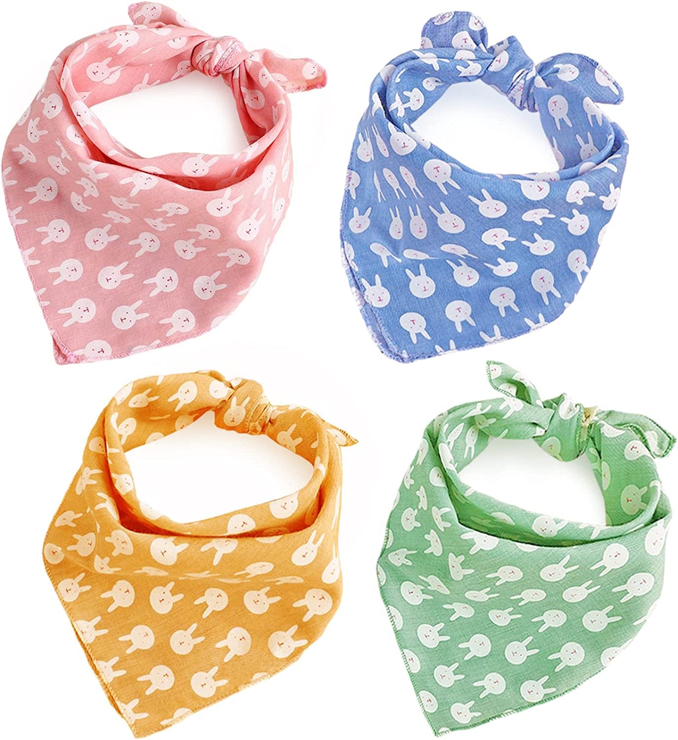 4PCS Summer Dog Bandanas Cute Soft Cotton Puppy Cat Scarfs Washable Daily Handkerchief Pink Green Blue Orange Comfortable Gifts, Adjustable Accessories for Small Medium Large Girl Boy Pup Pet Animals & Pet Supplies > Pet Supplies > Dog Supplies > Dog Apparel C.C Xavier green, pink, blue, khaki  