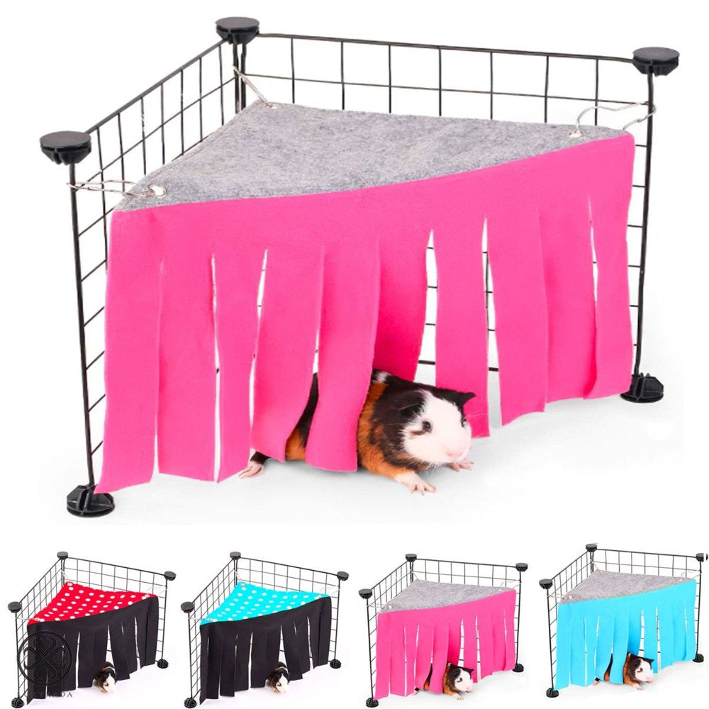 Luxtrada Hideout for Guinea Pigs, Corner Fleece Forest Hideaway Pet Cage Hammock for Rats, Hamsters, Hedgehog, Ferrets, Chinchillas, Bunny, Mice Small Animals Animals & Pet Supplies > Pet Supplies > Small Animal Supplies > Small Animal Bedding Luxtrada Rose red  