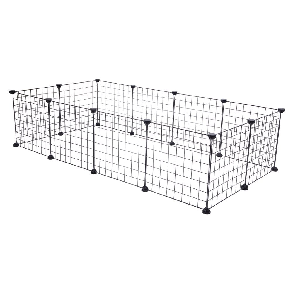 Hi.Fancy 12 Pcs Pet Playpen, Small Animal Cage Indoor Portable Metal Wire Yd Fence for Small Animals, Guinea Pigs, Rabbits Kennel Crate Fence Tent