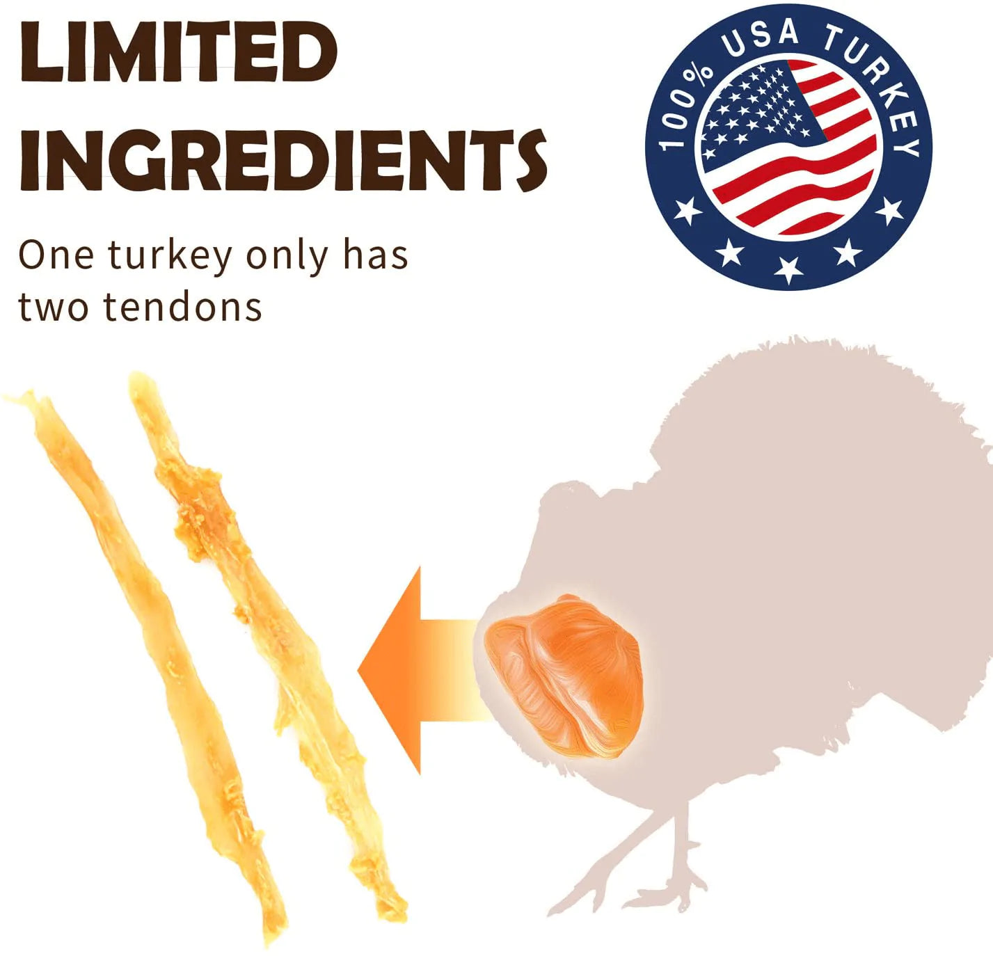 Afreschi Turkey Tendon for Dogs, Premium All-Natural, Hypoallergenic, Dog Chew Treat, Easy to Digest, Alternative to Rawhide, Ingredient Sourced from USA, (Small) Animals & Pet Supplies > Pet Supplies > Dog Supplies > Dog Treats A Freschi srl   