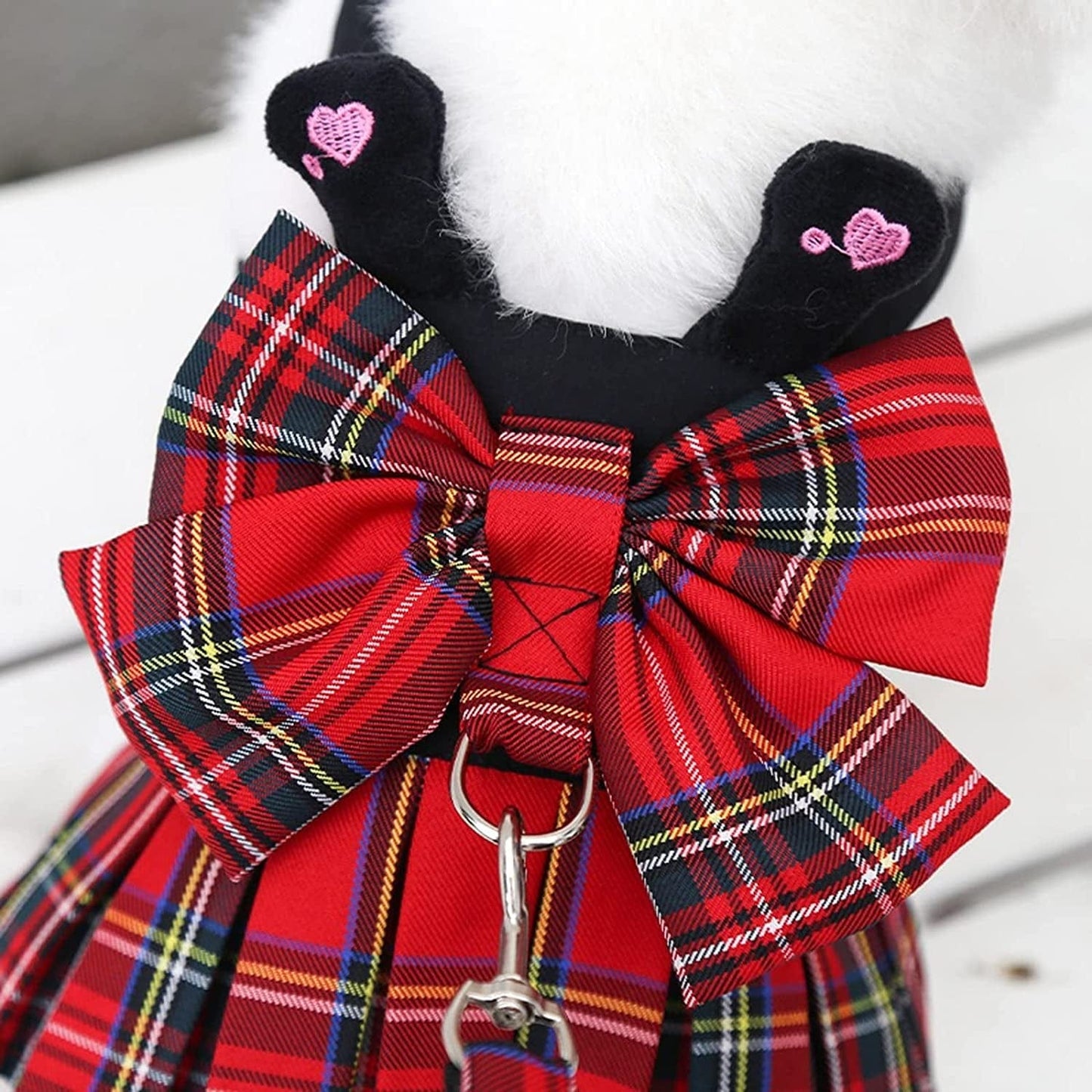 AHEGAS Strong Dog Leash Bow Dog Collar Skirt Cute Pet Plaid Harness with Traction Rope Small Cat Dogs Harness Vest Party Birthday Wedding Bowknot Dress Animals & Pet Supplies > Pet Supplies > Dog Supplies > Dog Apparel AHEGAS   