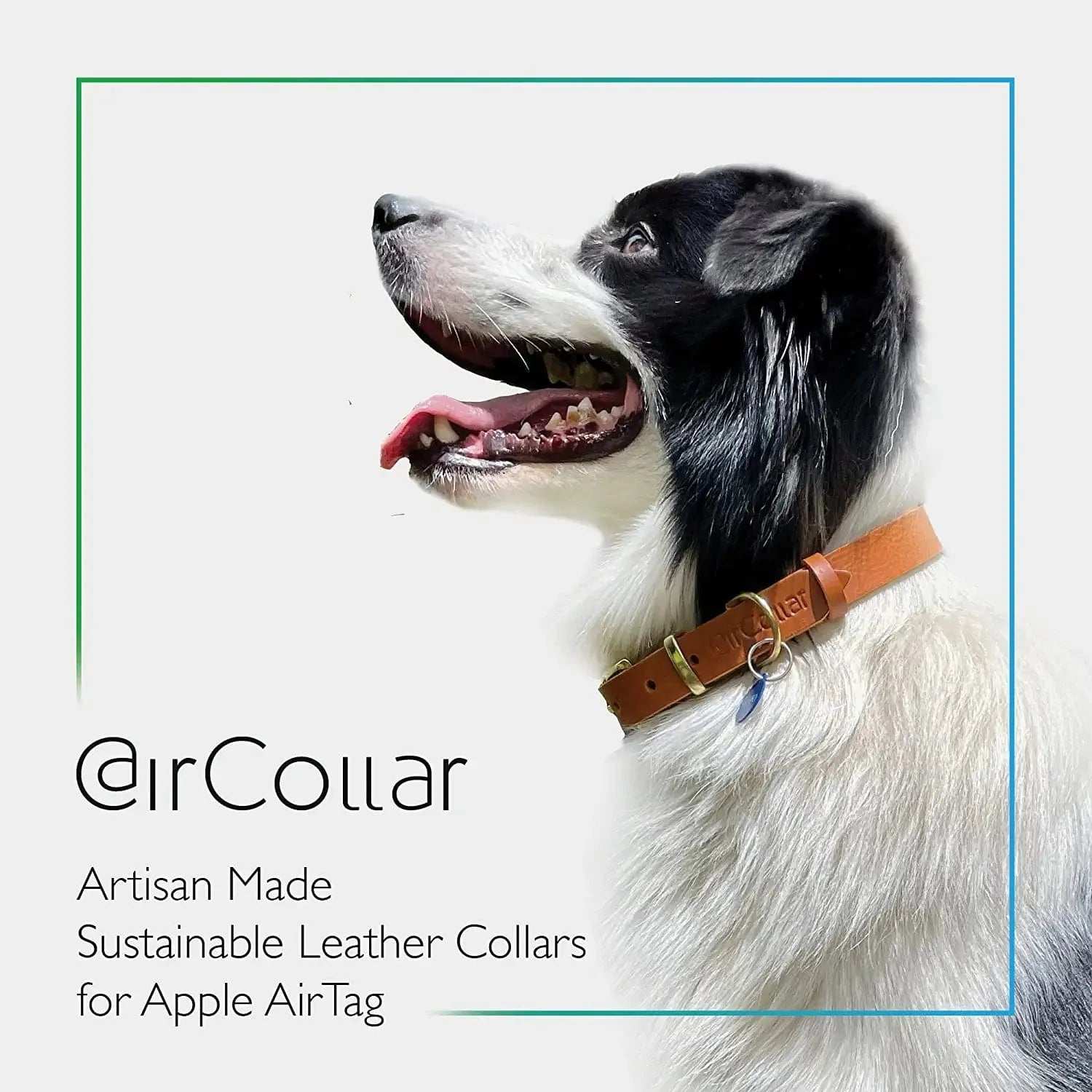 Aircollar Apple Airtag Natural Leather Pet Collar, Compatible with Apple Airtag 2021, Durable Leather (L: 0.9” Wide for 18.7” - 25.6” Neck, Honey Brown)