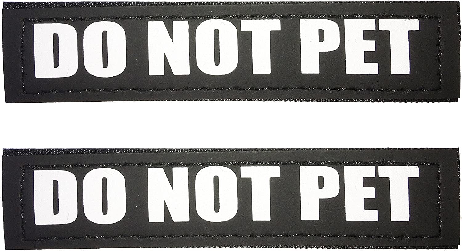 Albcorp Reflective Service Dog Patches with Hook Backing for Service Animal Vests /Harnesses Large (6 X 2) Inch Animals & Pet Supplies > Pet Supplies > Dog Supplies > Dog Apparel ALBCORP DO NOT PET Small 4.6" x 1" 
