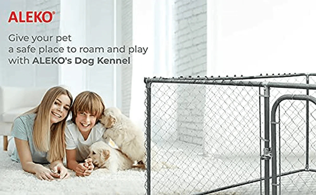 ALEKO Pet System DIY Box Kennel Chain Link Dog Kennel Playpen Chicken Coop Hen House Animals & Pet Supplies > Pet Supplies > Dog Supplies > Dog Kennels & Runs ALEKO   
