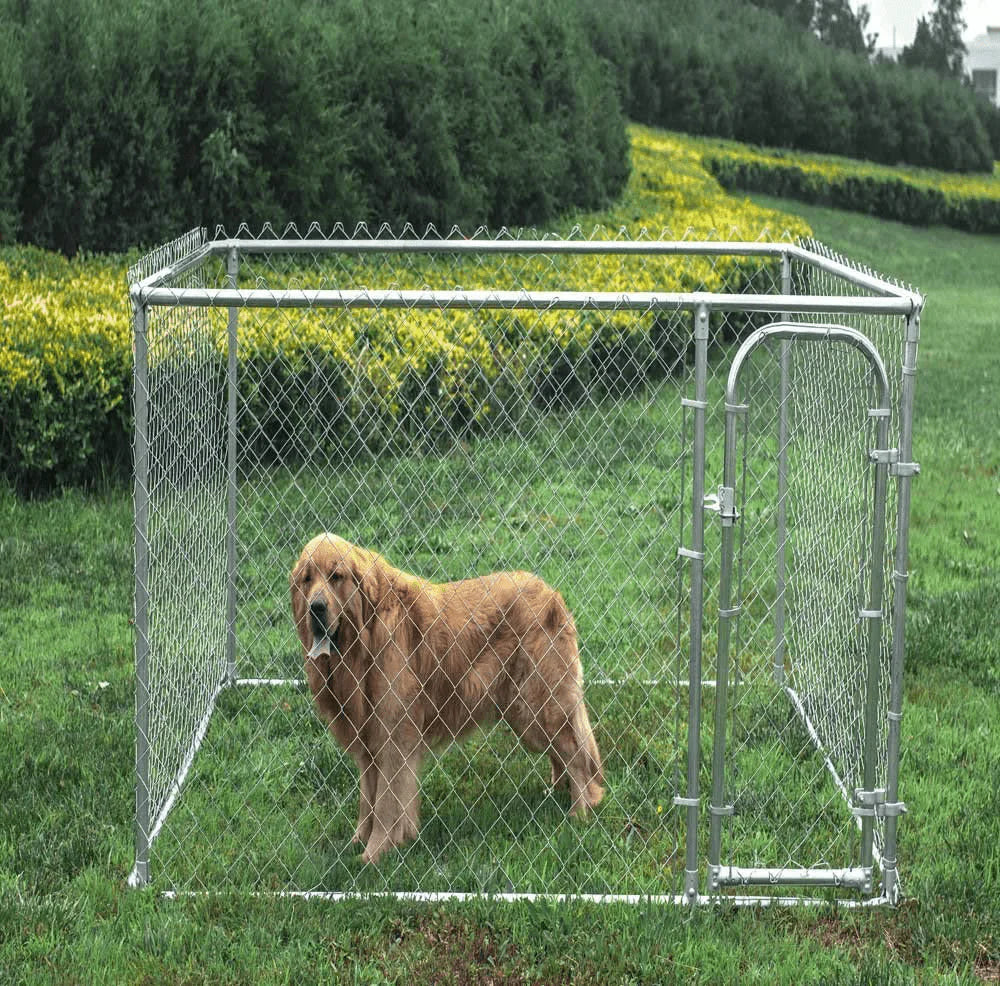 ALEKO Pet System DIY Box Kennel Chain Link Dog Kennel Playpen Chicken Coop Hen House