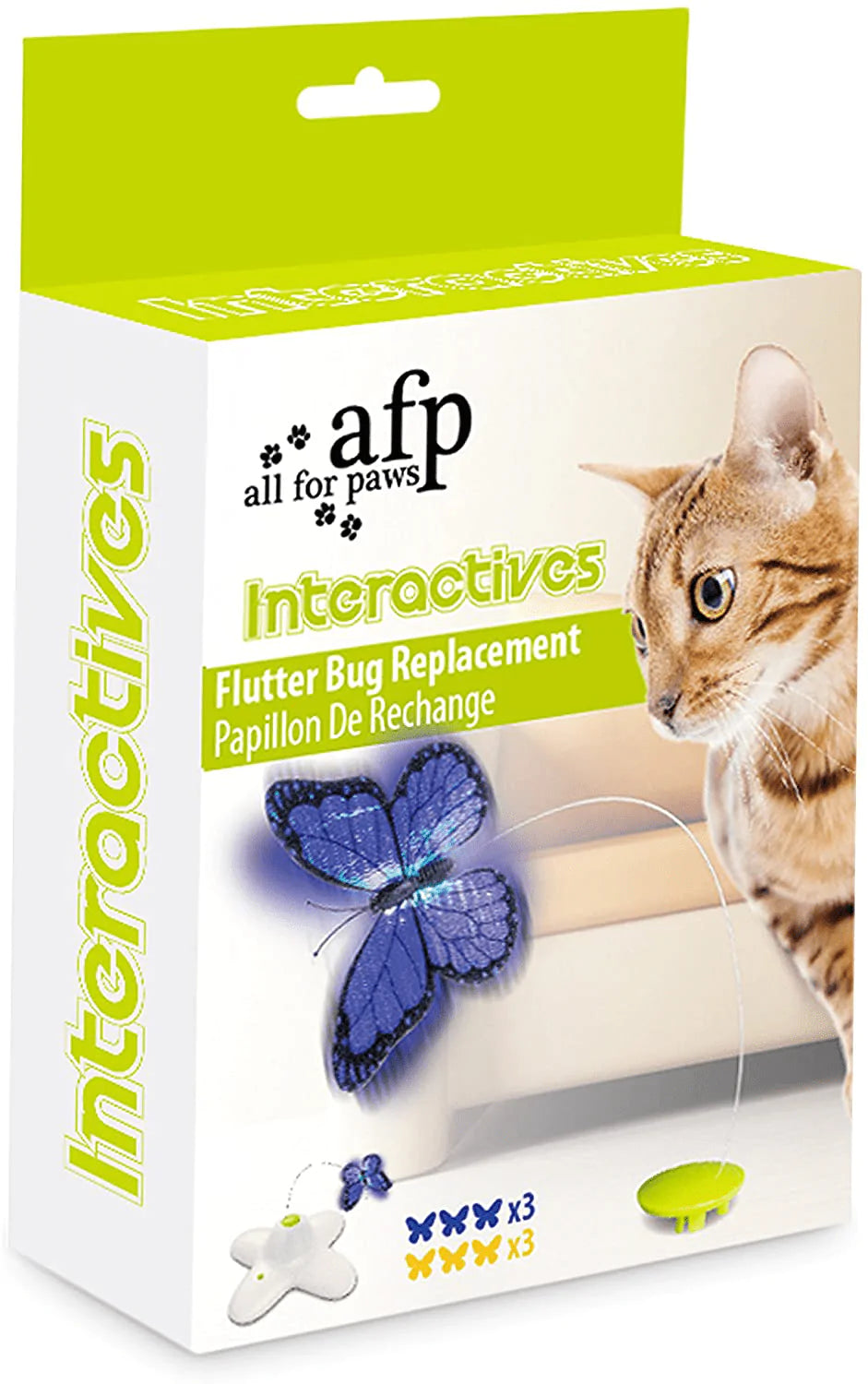 All for Paws Interactive Motion Activate Cat Butterfly Toy with One Replacement Flashing Butterflies Toy Animals & Pet Supplies > Pet Supplies > Cat Supplies > Cat Toys AFP   