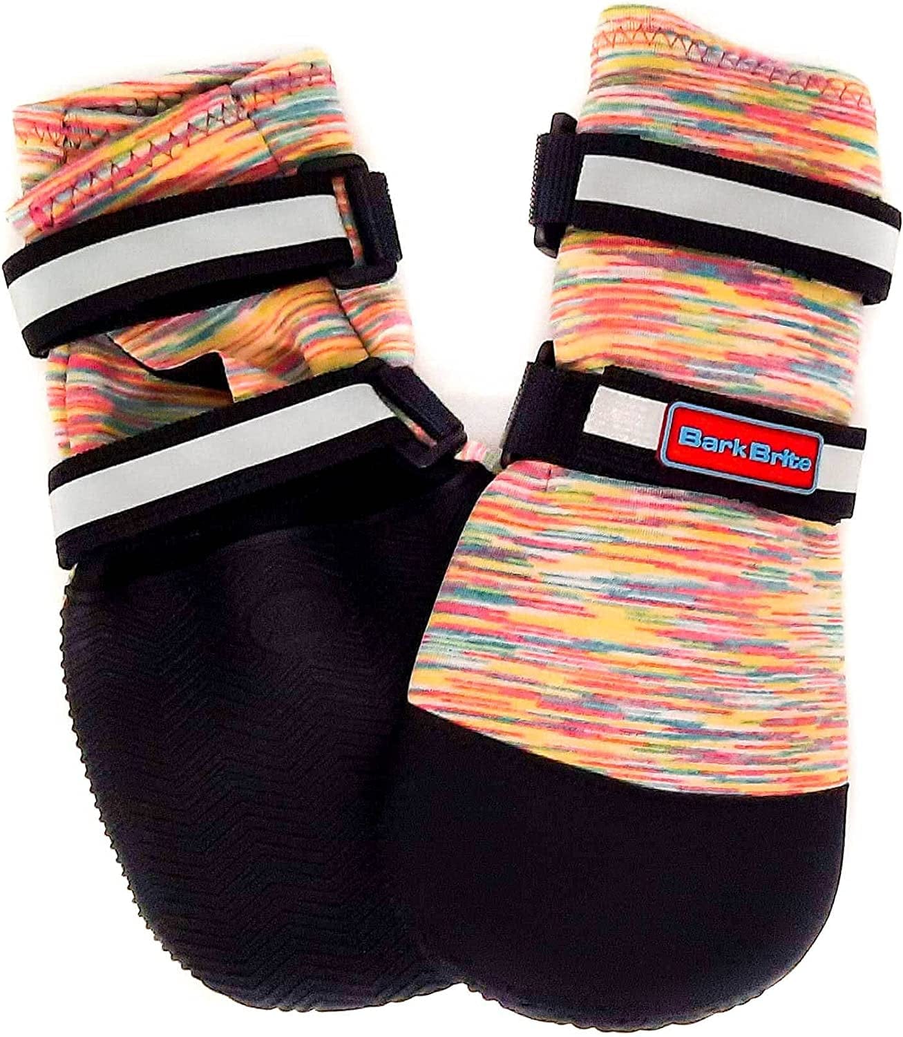 All Weather Neoprene Paw Protector Dog Boots with Reflective Straps in 5 Sizes! (XXL (4.5X4.5 In.)) Animals & Pet Supplies > Pet Supplies > Dog Supplies > Dog Apparel CeeSquared Multicolor XXL 