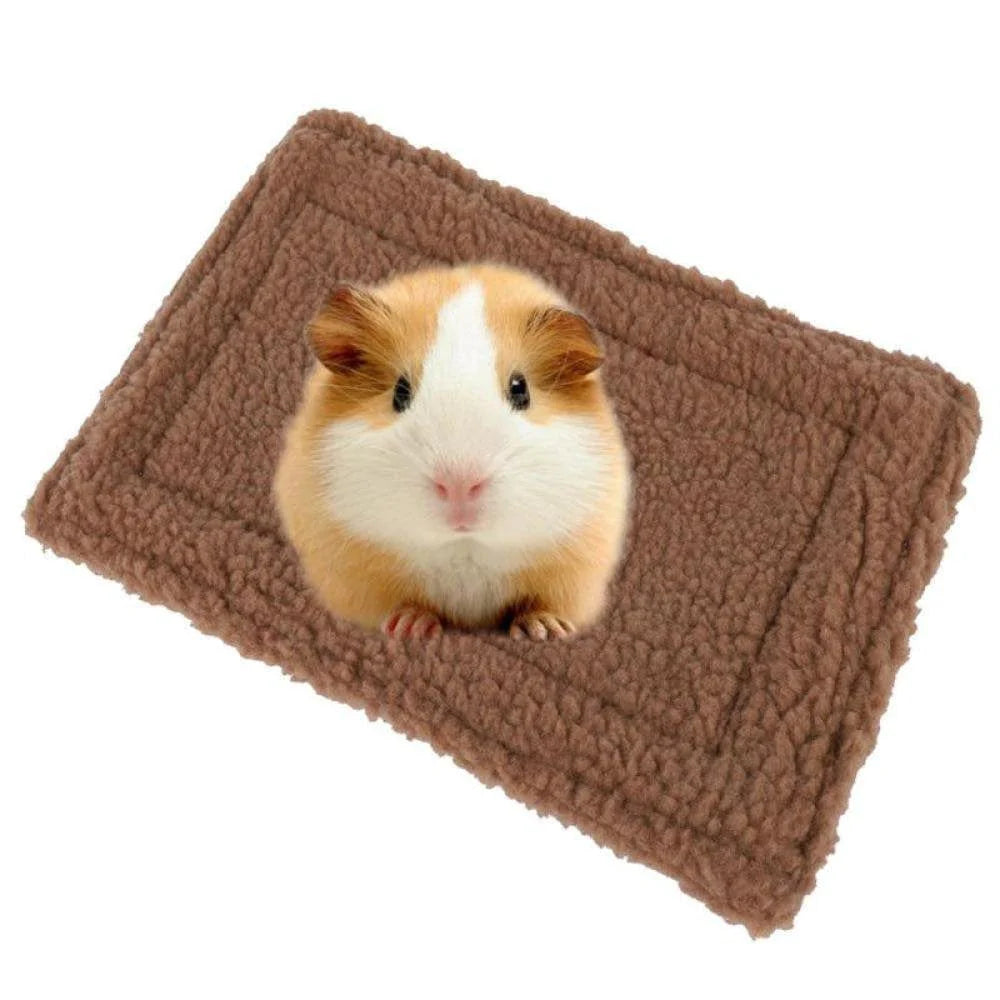 Alvage Small Animal Blanket Mat Hamster Rabbit Cat Kitten House Pad Quilt Double Sided Fleece Warm Nest Bedding Cover Pet Accessories Animals & Pet Supplies > Pet Supplies > Small Animal Supplies > Small Animal Bedding Kernelly Light brown  