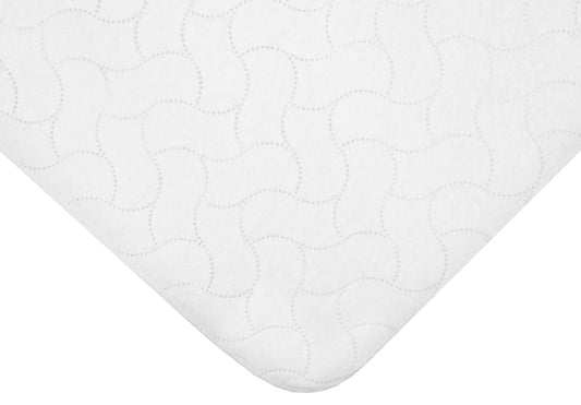 American Baby Company Waterproof Reusable Embossed Quilt-Like Flat Crib Protective Mattress Pad Cover for Babies, Adults and Pets, White