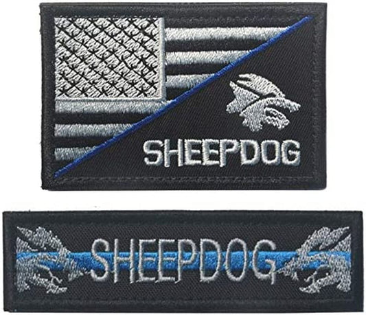 Antrix 2 Pcs Thin Blue Line US Flag/Service Dog Sheep Dog Tactical Military Police Dog Patch Hook & Loop Emblem Patch for Medium and Large Dog Vests/Harnesses Animals & Pet Supplies > Pet Supplies > Dog Supplies > Dog Apparel Antrix   