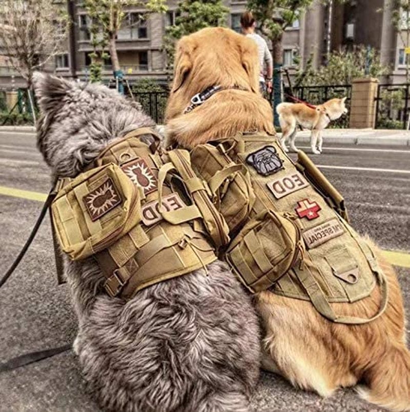 25 Pack Service Dog Patches Tactical Dog for Harness Patches Embroidery Dog  Vest Patches for Dogs in Training American Flag Patch Removable Tactical