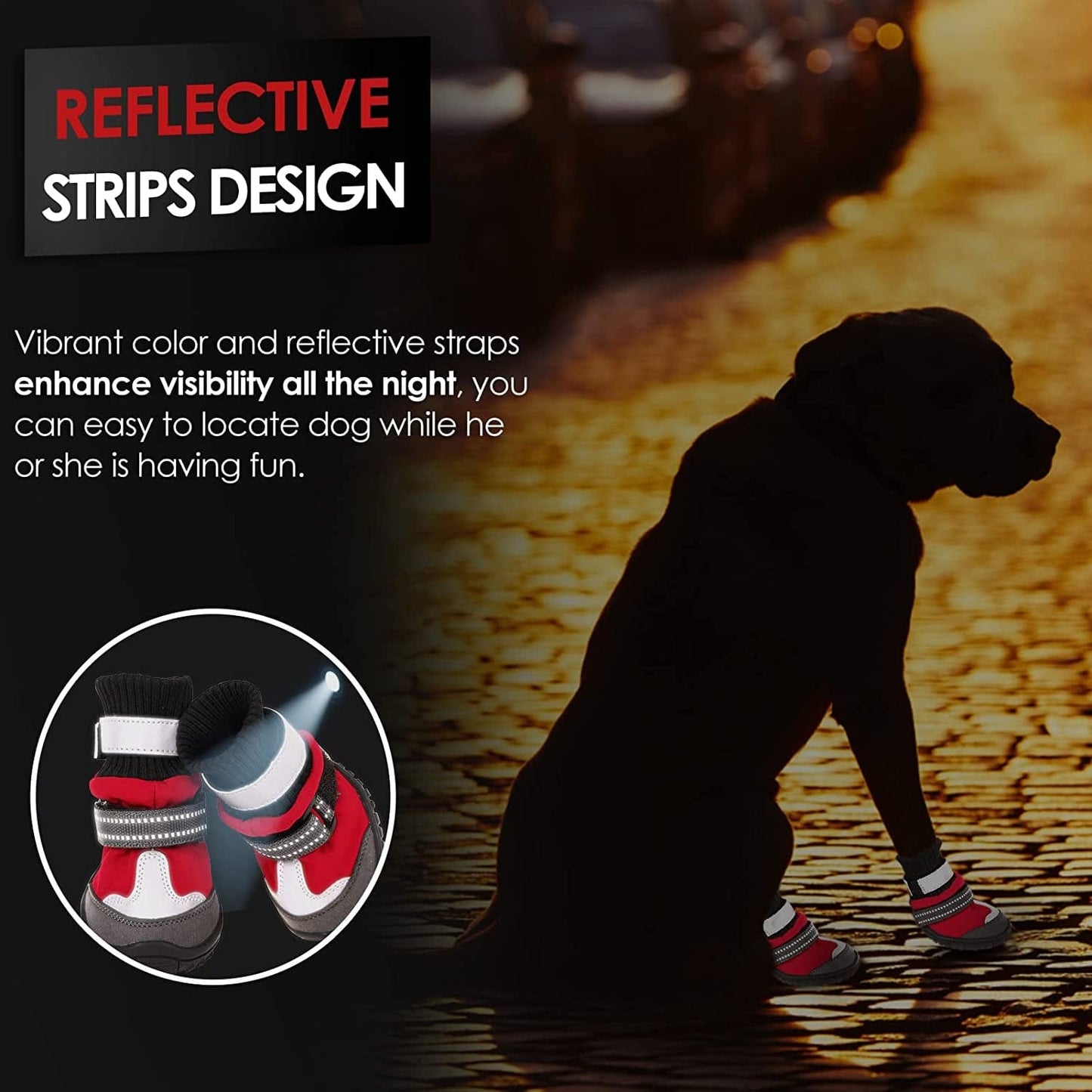 AOFITEE Dog Shoes, Waterproof Dog Boots, Winter Dog Booties for Large Dogs, Dog Rain Boots with Reflective Straps and Anti-Slip Sole, Outdoor Fleece Dog Paw Protector for Medium Large Dogs Animals & Pet Supplies > Pet Supplies > Dog Supplies > Dog Apparel AOFITEE   